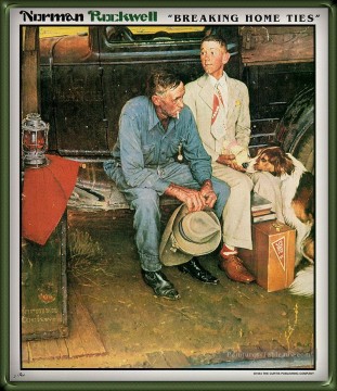 Norman Rockwell Painting - Rompiendo lazos locales 1954 Norman Rockwell